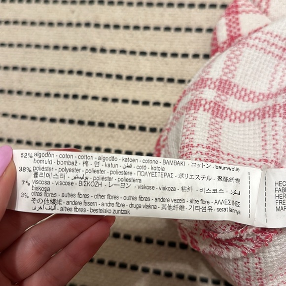 Zara Tweed White and Pink Check Mini Skirt - Picture 6 of 6